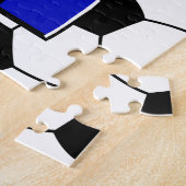 Persoonlijke Soccer Jersey Blue met White Legpuzzel (Zijkant)