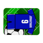 Persoonlijke Soccer Jersey Blue met White Magneet (Horizontaal)