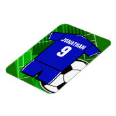 Persoonlijke Soccer Jersey Blue met White Magneet (Linkerzijde)