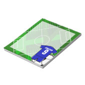 Persoonlijke Soccer Jersey Blue met White Notitieblok (Linkerzijde)