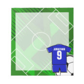 Persoonlijke Soccer Jersey Blue met White Notitieblok (Voorkant)