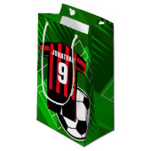 Persoonlijke Soccer Jersey Red en Black Stripes Klein Cadeauzakje (Voorkant Gekanteld)