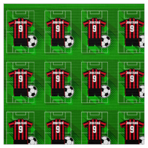 Persoonlijke Soccer Jersey Red en Black Stripes Stof