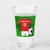 Persoonlijke Soccer Jersey Red en White Glas (Achterkant)