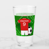 Persoonlijke Soccer Jersey Red en White Glas (Voorkant)