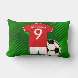 Persoonlijke Soccer Jersey Red en White Kussen