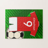 Persoonlijke Soccer Jersey Red en White Legpuzzel (Horizontaal)