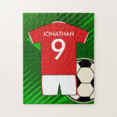 Persoonlijke Soccer Jersey Red en White Legpuzzel (Verticaal)