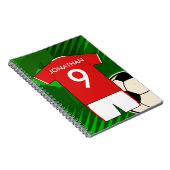 Persoonlijke Soccer Jersey Red en White Notitieboek (Rechterzijde)