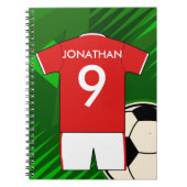 Persoonlijke Soccer Jersey Red en White Notitieboek (Voorkant)