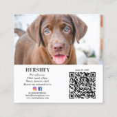 Persoonlijke sociale media 2 Foto QR-code Vierkante Visitekaartje (Achterkant)