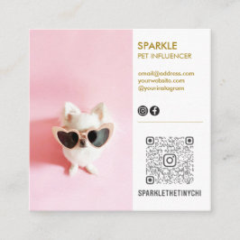 Persoonlijke sociale media Dubbele foto QR Vierkante Visitekaartje