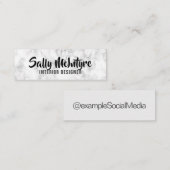 Persoonlijke sociale media met witte marmer mini visitekaartje (Voorkant / Achterkant)
