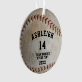 Persoonlijke Softbal Bal Foto Ornament (voorkant)