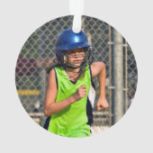 Persoonlijke Softbal Bal Foto Ornament (achterkant)