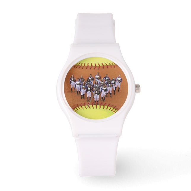 Persoonlijke Softbal Foto Horloge (Voorkant)