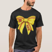 Persoonlijke Softbal Moeder Boog, aangepaste naam T-shirt (Voorkant)