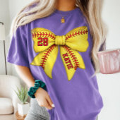 Persoonlijke Softbal Moeder Boog, aangepaste naam T-shirt