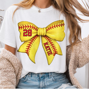Persoonlijke Softbal Moeder Boog, aangepaste naam  T-shirt