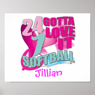 Persoonlijke SOFTBALL-cadeautjes Poster