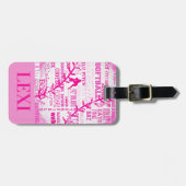 Persoonlijke Softball Girls Words and Silhouettes Bagagelabel (Voorkant horizontaal)