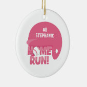 Persoonlijke softball home run helm-versiering keramisch ornament (Rechts)