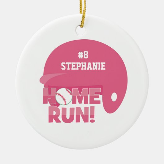 Persoonlijke softball home run helm-versiering keramisch ornament (Voorkant)