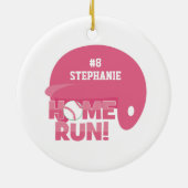 Persoonlijke softball home run helm-versiering keramisch ornament (Achterkant)