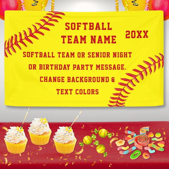 Persoonlijke, Softball Team Banners, Uw KLEUREN Spandoek