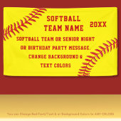 Persoonlijke, Softball Team Banners, Uw KLEUREN Spandoek