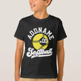Persoonlijke Softbalspeler VOEG NAAM IN Retro Team T-shirt