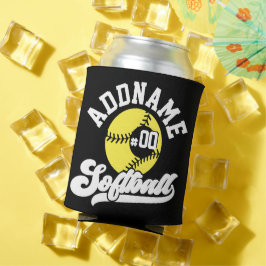 Persoonlijke Softbalspeler VOEG NAAM TOE Retro Tea Blikjeskoeler