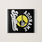 Persoonlijke Softbalspeler VOEG NAAM TOE Retro Tea Legpuzzel (Horizontaal)