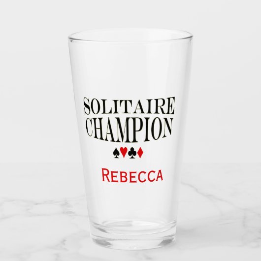 Persoonlijke Solitaire Champion Glas (Voorkant)
