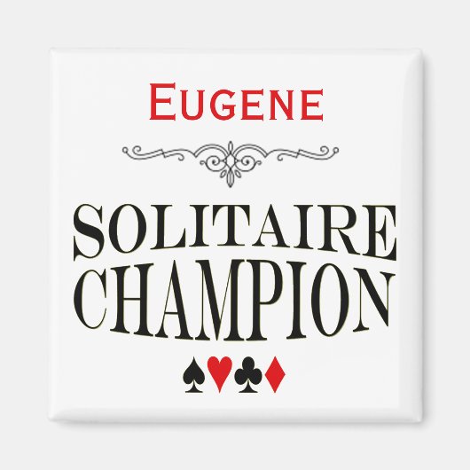 Persoonlijke Solitaire Champion Magneet (Voorkant)