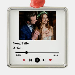 Persoonlijke songtekst foto voor het paar metalen ornament