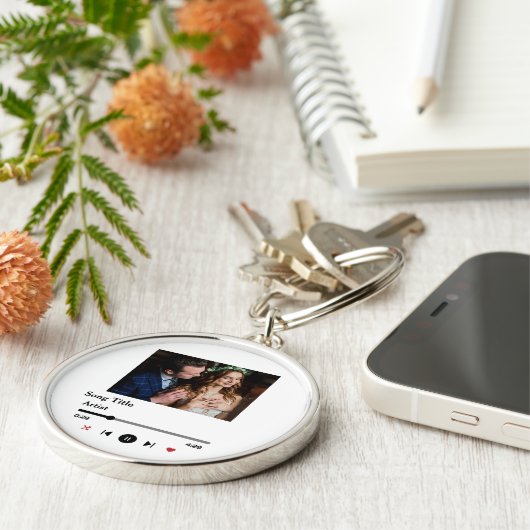 Persoonlijke songtekst foto voor het paar sleutelhanger (Zijkant)