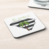 Persoonlijke South Carolina State Palmboom Streep Bier Onderzetter (Linkerzijde)