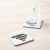 Persoonlijke South Carolina State Palmboom Streep Bier Onderzetter (Rechterzijde)