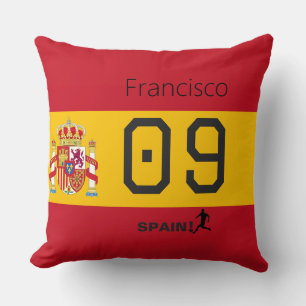 Persoonlijke Spaanse nationale voetbal grafische a Kussen