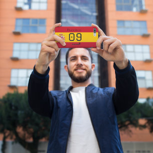 Persoonlijke Spaanse nationale voetbalgrafiek atle iPhone 15 Pro Case