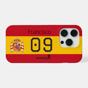 Persoonlijke Spaanse nationale voetbalgrafiek atle iPhone 15 Pro Case