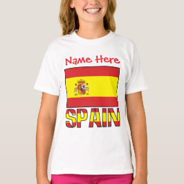Persoonlijke Spaanse Vlag Erfgoed Meisjes- T-shirt