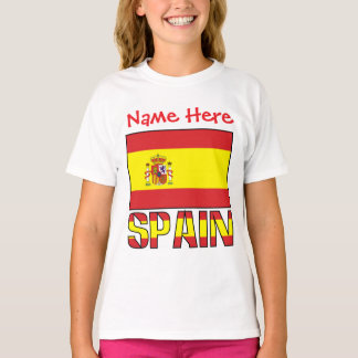 Persoonlijke Spaanse Vlag Erfgoed Meisjes- T-shirt