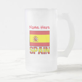 Persoonlijke Spaanse Vlag Erfgoedcadeau Matglas Bierpul