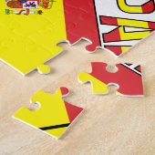 Persoonlijke Spaanse Vlag Getegeld Legpuzzel (Zijkant)