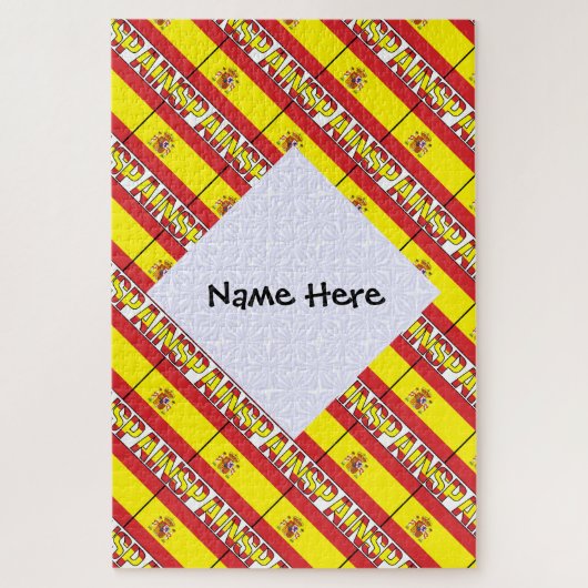 Persoonlijke Spaanse Vlag Getegeld Legpuzzel (Verticaal)