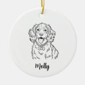 Persoonlijke Spaniel Hond Kerstmis Keramisch Ornament (Voorkant)