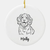 Persoonlijke Spaniel Hond Kerstmis Keramisch Ornament (Achterkant)