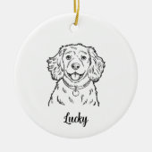 Persoonlijke Spaniel Hond Kerstmis Keramisch Ornament (Voorkant)